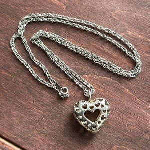 NWOT STERLING Stamped Chain + Heart Shape (Heavy) Pendant